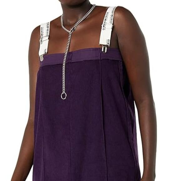 Maison Blanche All-Gender Upside Down Pants Dress Aubergine Corduroy Size 6 NWT - Picture 1 of 16
